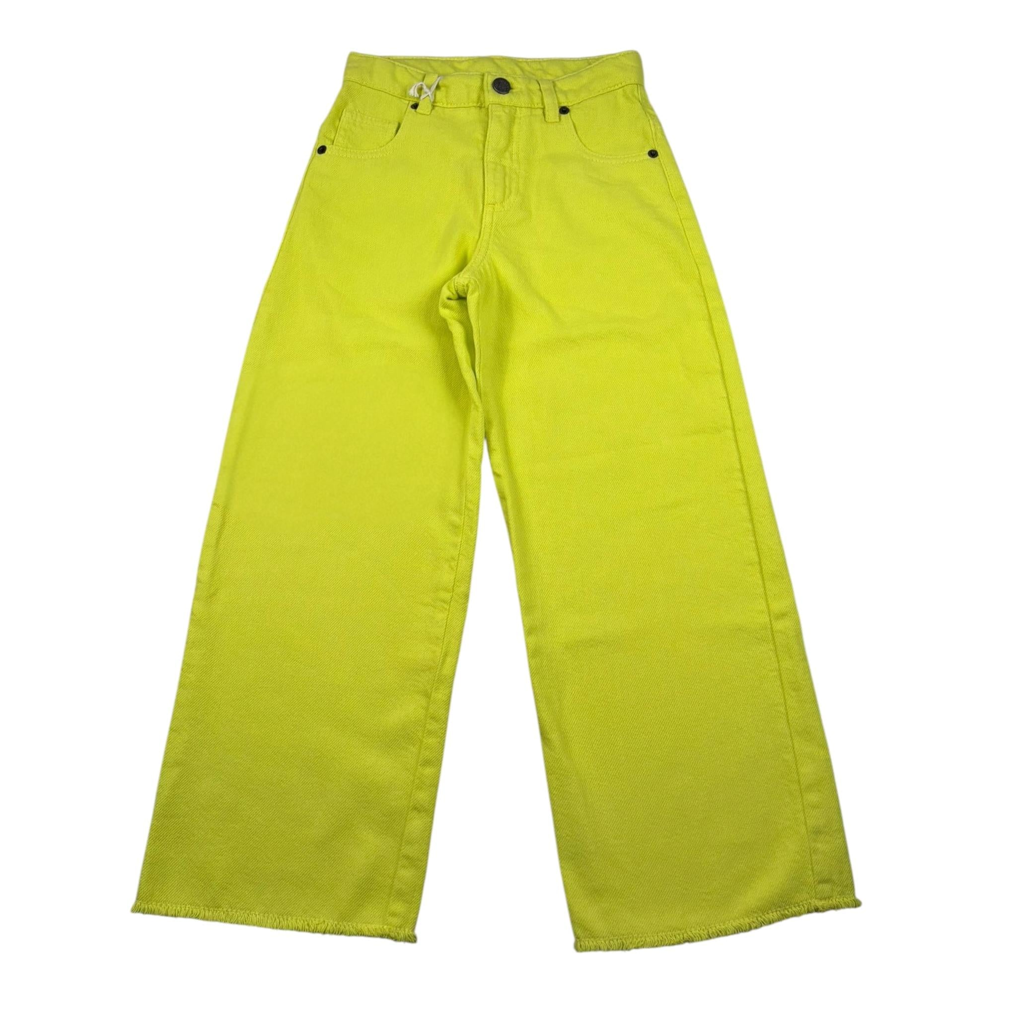 Dou Dou Jeans Tinta Unita Modello Palazzo per Bambina DW6P10X VERDE DOU DOU 