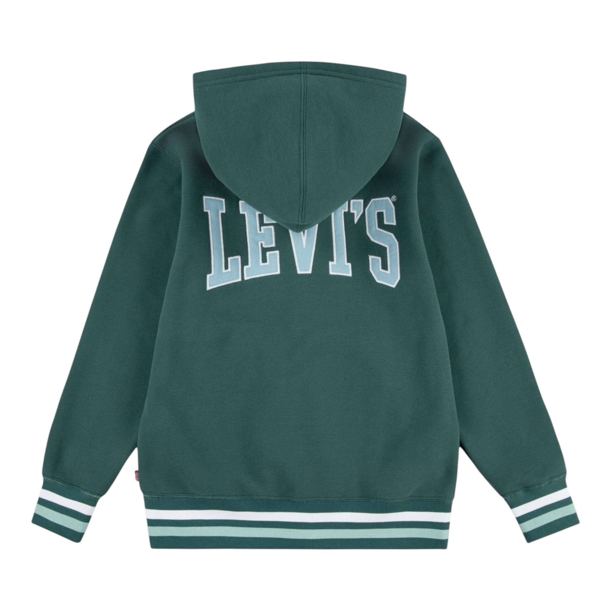 LEVI'S felpa con zip e cappuccio tinta unita Verde per Bambino 9EL158X VERDE LEVI'S 