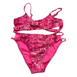 4Giveness Costume 2 Pezzi Fascia-Mutandina Tinta Unita Rosa per Bambina