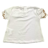 Le Bebe' T-Shirt Girocollo  Tinta Unita Cn Maniche In Contrasto Bianco per Neonata