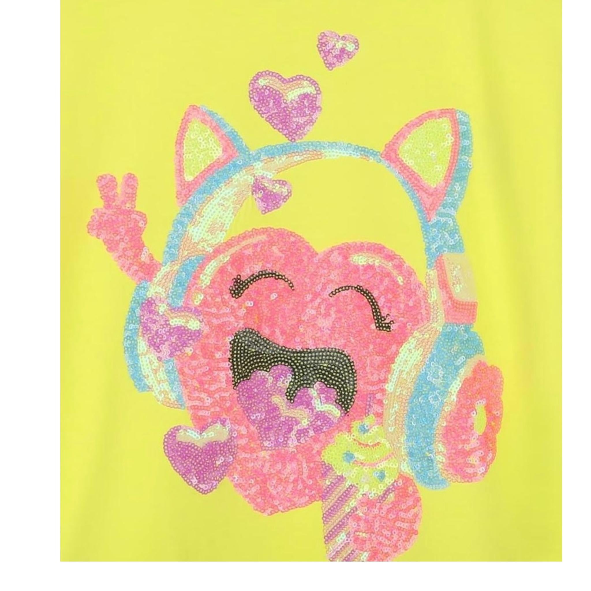 Billieblush T-Shirt Tinta Unita con Brillantini per Bambina U20924 GIALLO BillIEBLUSH 