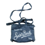 Saint Barth Mini Borsa In Denim Tinta Unita per Bambina PHONE AZZURRO SAINT BARTH 
