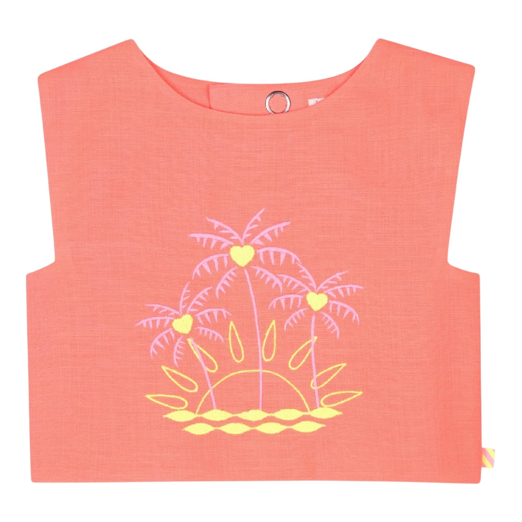 Billieblush Top Giromanica Tinta Unita con Ricami per Bambina U20901 ARANCIONE FLUO BillIEBLUSH 