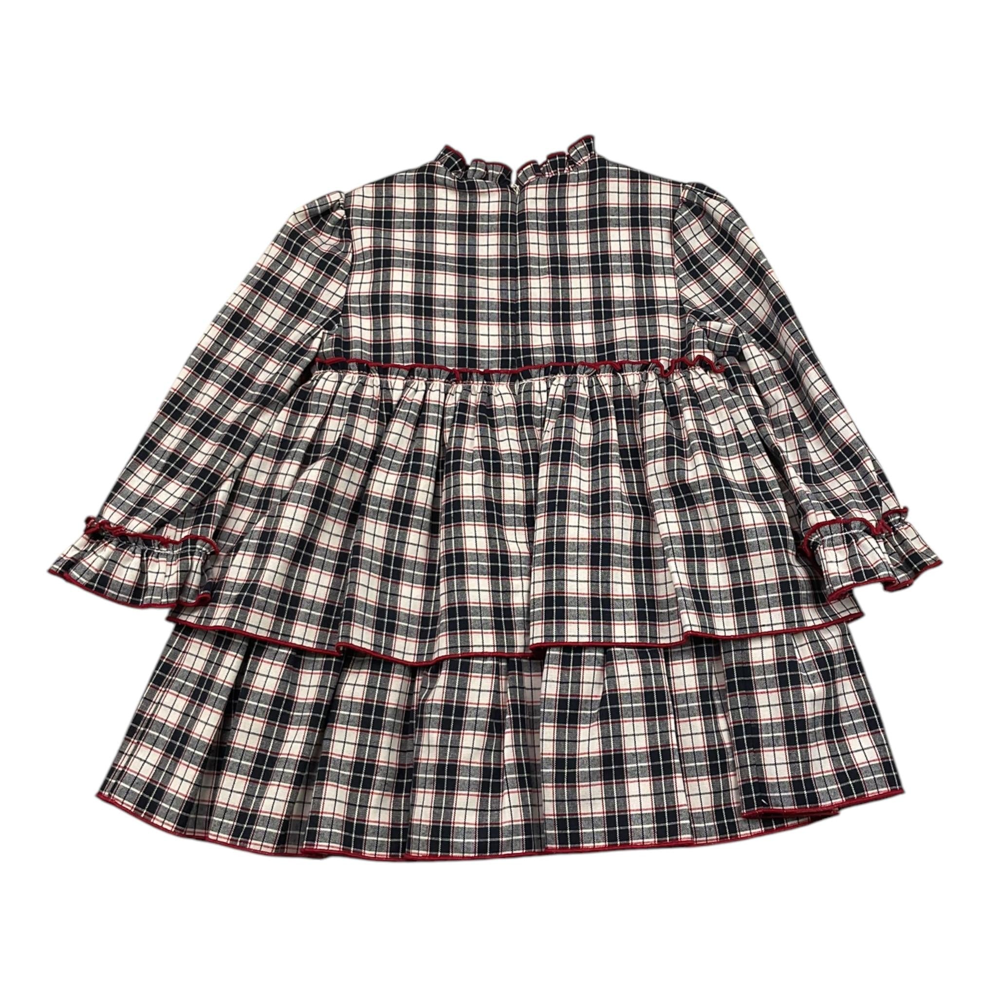 MIRANDA abito tinta unita con fantasia a quadri Bianco per Bambina 360233 BIANCO MIRANDA 