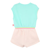 Billieblush Tuta Intera Tricolore con Bottoni Mezza Manica per Neonata U21028 BIANCO BillIEBLUSH 