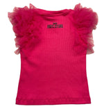 Aniye By Girl Canotta Tinta Unita Con Tulle Fuxia Per Bambina