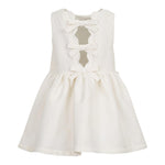 Simonetta Abito Tinta Unita Giromanica con Fiocco per Bambina SW1A82 BIANCO SIMONETTA 