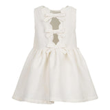 Simonetta Abito Tinta Unita Giromanica con Fiocco per Bambina SW1A82 BIANCO SIMONETTA 