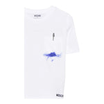 Moschino T-Shirt Girocollo Tinta Unita con Taschino per Bambino HUM055X BIANCO MOSCHINO 