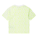 Balmain T-Shirt Girocollo Tinta Unita Fantasia Logata Bianco Per Bambino