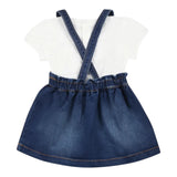 Moschino Completo 2 Pezzi T-Shirt-Salopette In Denim per Neonata MFG01K BIANCO MOSCHINO 