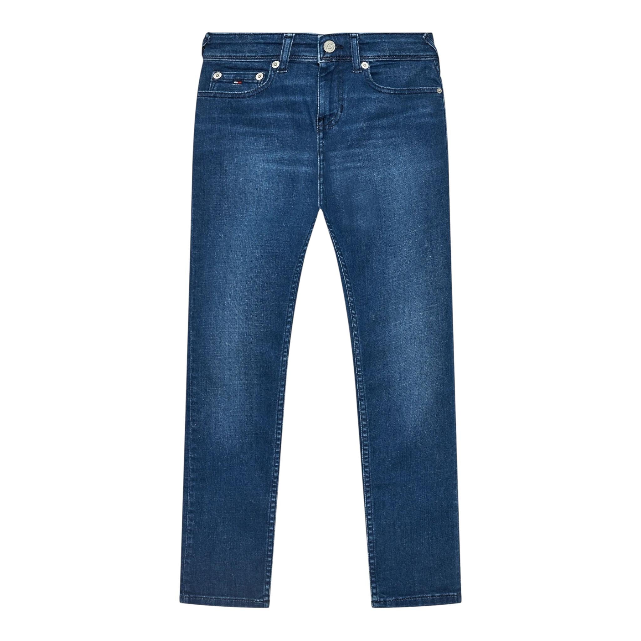 Tommy Hilfiger Jeans Tinta Unita con Girovita Regolabile per Bambino KB0KB08684 BLU TOMMY HILFIGER 