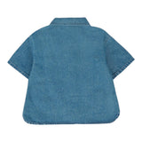 Moschino Camicia In Denim Tinta Unita Mezza Manica per Neonata MUC01F BLU MOSCHINO 