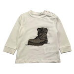 M+E' shirt girocollo tinta unita con stampa in contrasto Bianco per Neonato UEM0439X BIANCO M+E' 