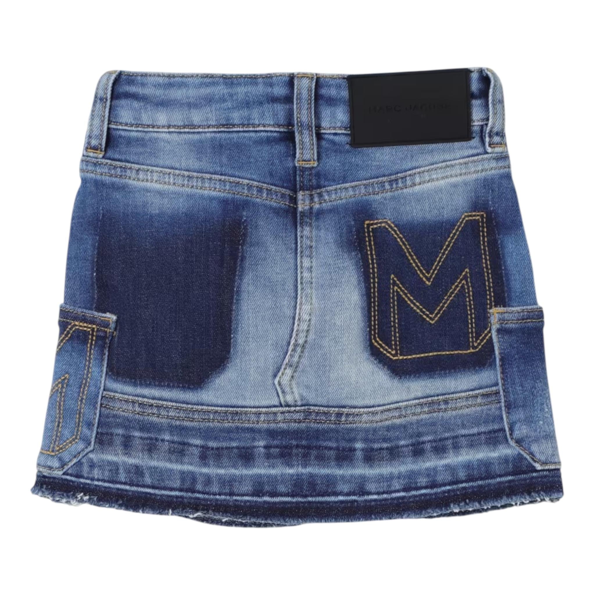 MARC JACOBS gonna in denim tinta unita con girovita regolabile Blu per Bambina W60368 BLU MARC JACOBS 
