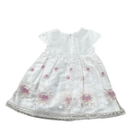 Barcellino Abito Cerimonia Tinta Unita con Ricami per Neonata 9387 BIANCO BARCELLINO 