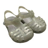 Crocs Sandali In Gomma Tinta Unita Argento Per Bambina