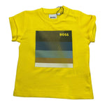 Boss T-Shirt Girocollo Tinta Unita con Stampa per Neonato J05912 GIALLO BOSS 