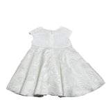 Barcellino Abito Cerimonia Tinta Unita con Ricami per Neonata 9174 BIANCO BARCELLINO 