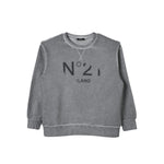 N°21 felpa tinta unita girocollo con stampa Grigio per Bambino N21970 GRIGIO N°21 
