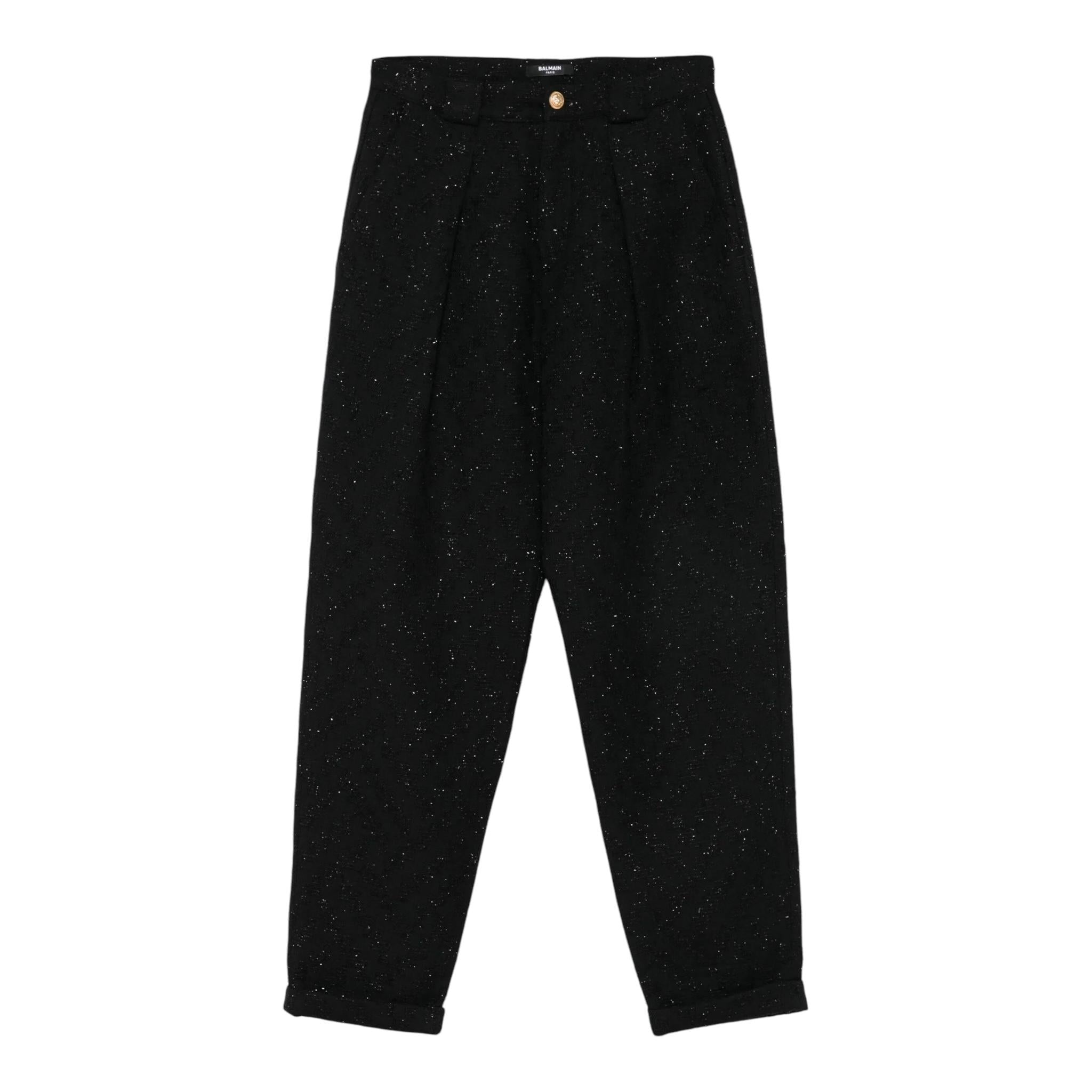 BALMAIN pantalone tinta unita modello palazzo Nero per Bambina BV6S70 NERO BALMAIN 