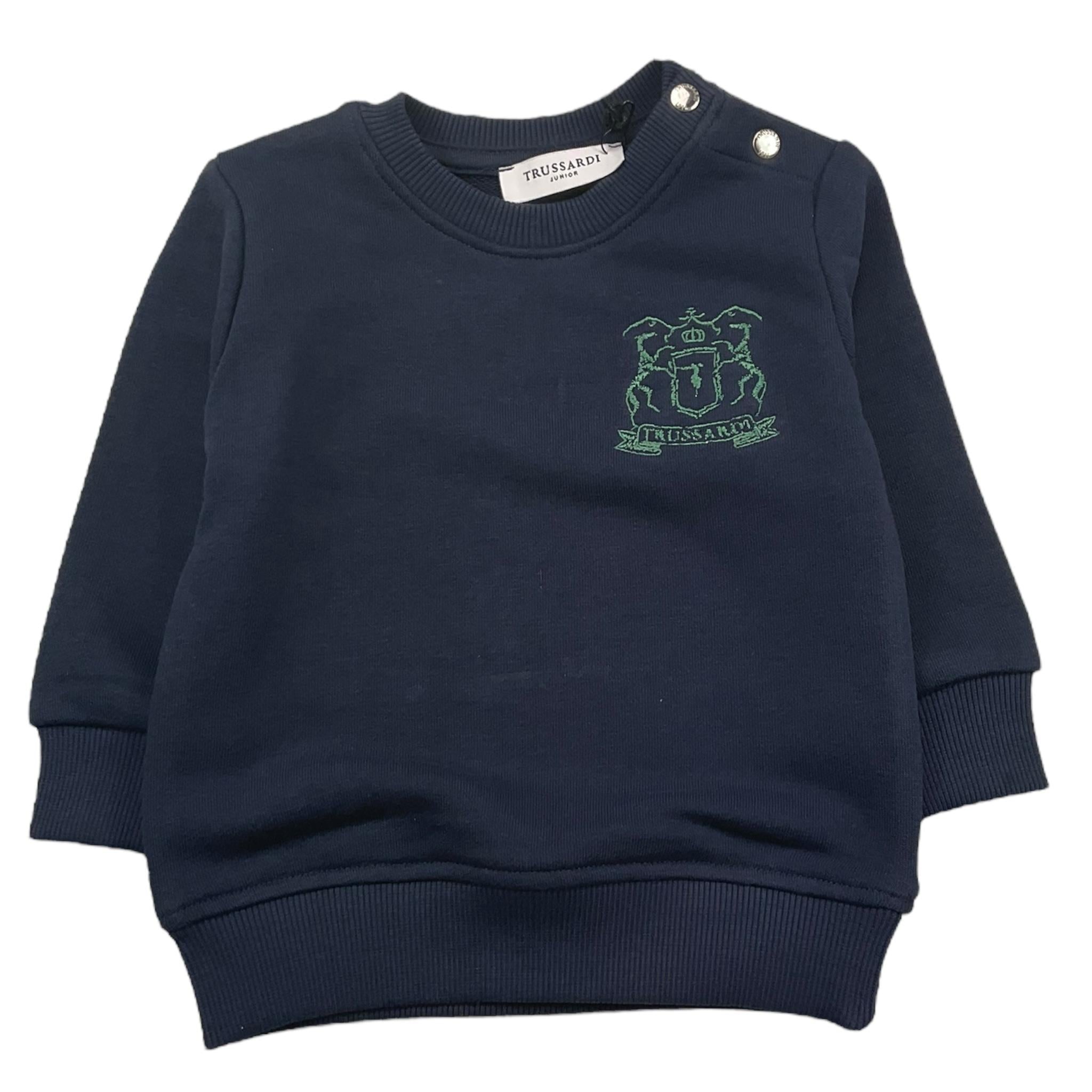 TRUSSARDI felpa chiusa girocollo tinta unita Blu per Neonato TIA25124FE BLU TRUSSARDI 