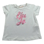 Liu Jo Tshirt Girocollo tinta unita con Stampa Bianco per Neonata KA4011 BIANCO LIU JO 