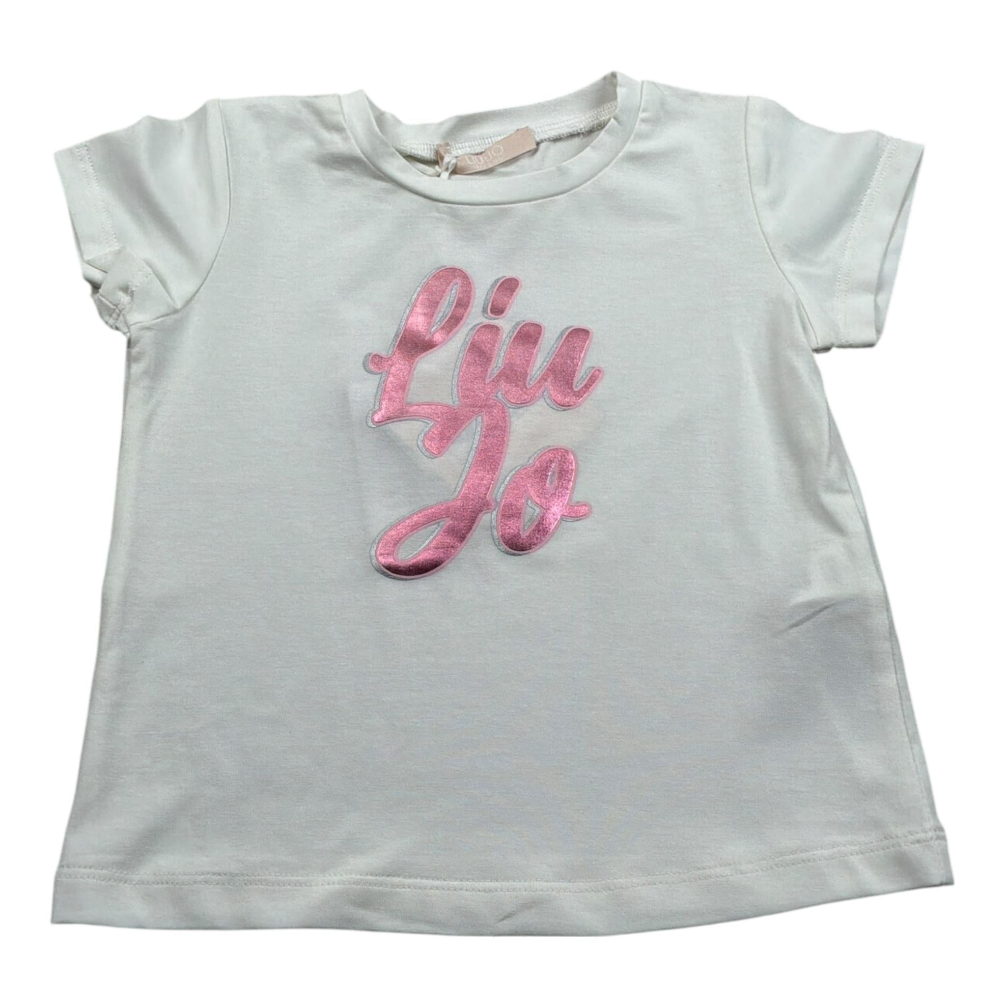 Liu Jo Tshirt Girocollo tinta unita con Stampa Bianco per Neonata KA4011 BIANCO LIU JO 