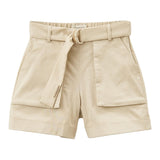 Twinset Short Tinta Unita Con Cintura E Elastico In Vita Sabbia Per Bambina