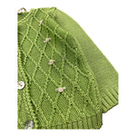 Gughelino Cardigan Tinta Unita con Ricami per Neonata 5040 VERDE GUGHELINO 