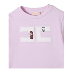 Elisabetta Franchi T-Shirt Girocollo Tinta Unita con Logo per Bambina EGTS090 LILLA ELISABETTA FRANCHI 