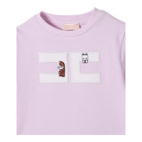 Elisabetta Franchi T-Shirt Girocollo Tinta Unita con Logo per Bambina EGTS090 LILLA ELISABETTA FRANCHI 