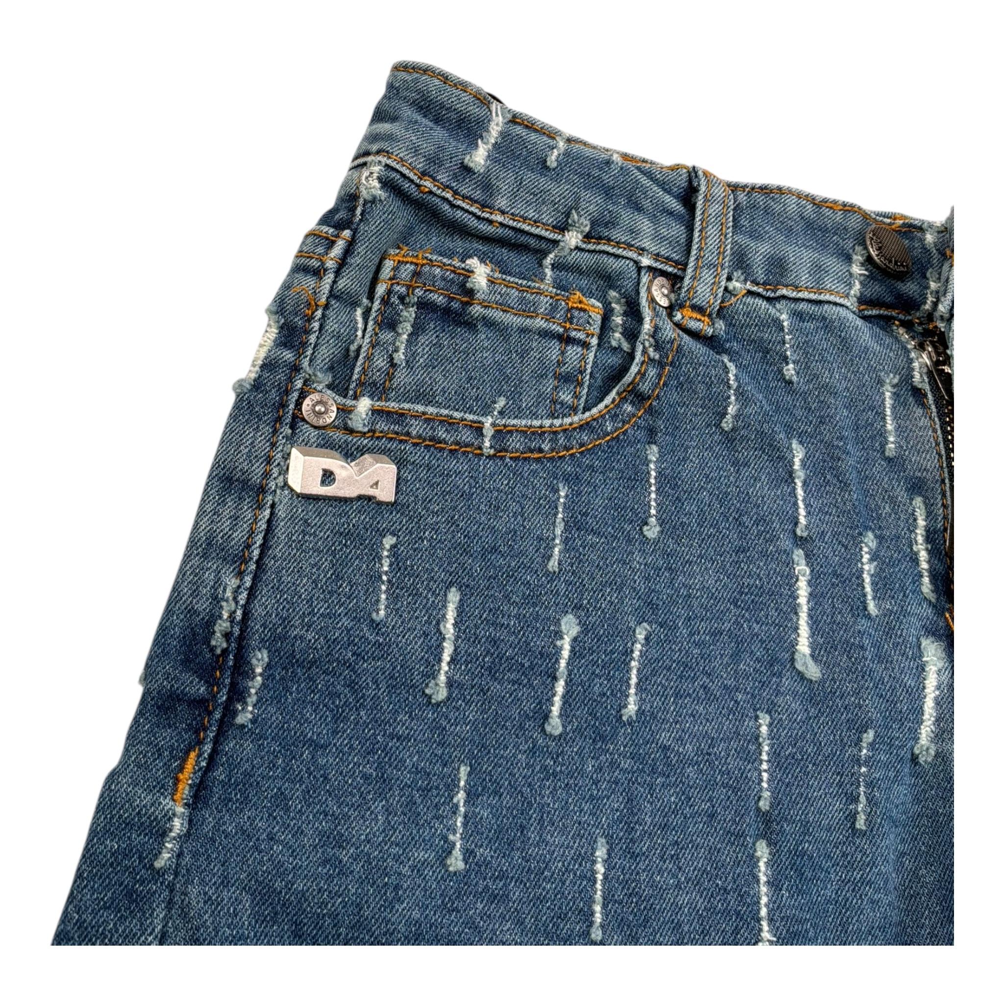 Daniele Alessandrini Bermuda In Denim Tinta Unita con Strappi per Bambino 1236SD00256XX BLU DANIELE ALESSANDRINI 