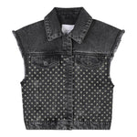 Marc Jacobs Smanicato In Denim Tinta Unita con Brillantini per Bambina W60544 NERO MARC JACOBS 