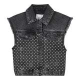 Marc Jacobs Smanicato In Denim Tinta Unita con Brillantini per Bambina W60544 NERO MARC JACOBS 