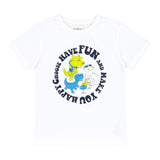Losan T-Shirt Girocollo Tinta Unita con Stampa  Bianco per Bambino