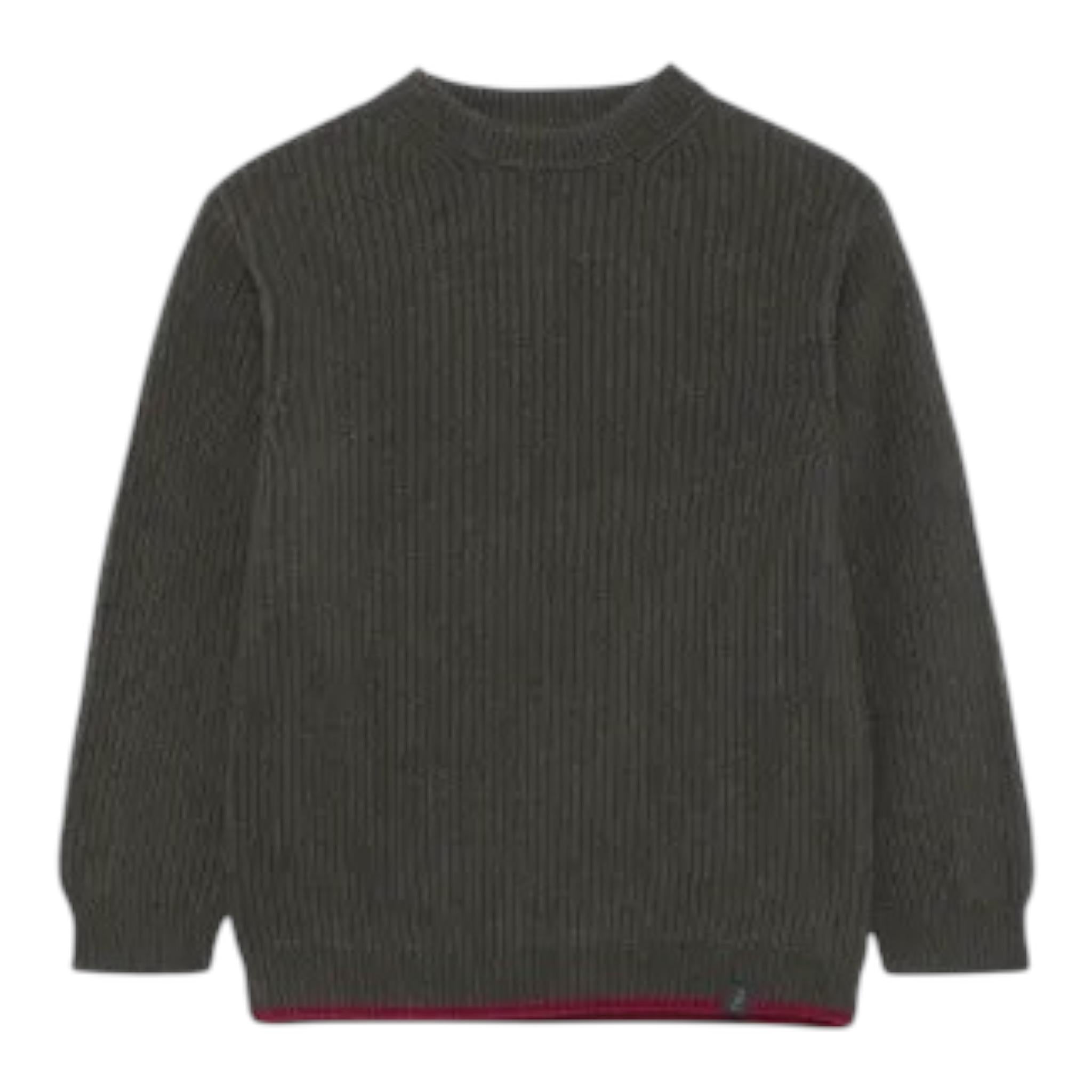 FAY maglia tinta unita girocollo con profili in contrasto Verde per Neonato FV9P00N VERDE FAY 