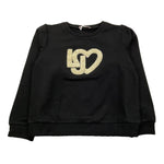 LIU JO felpa chiusa girocollo tint unita con stampa logo Nero per Bambina KF4025XX NERO LIU JO 