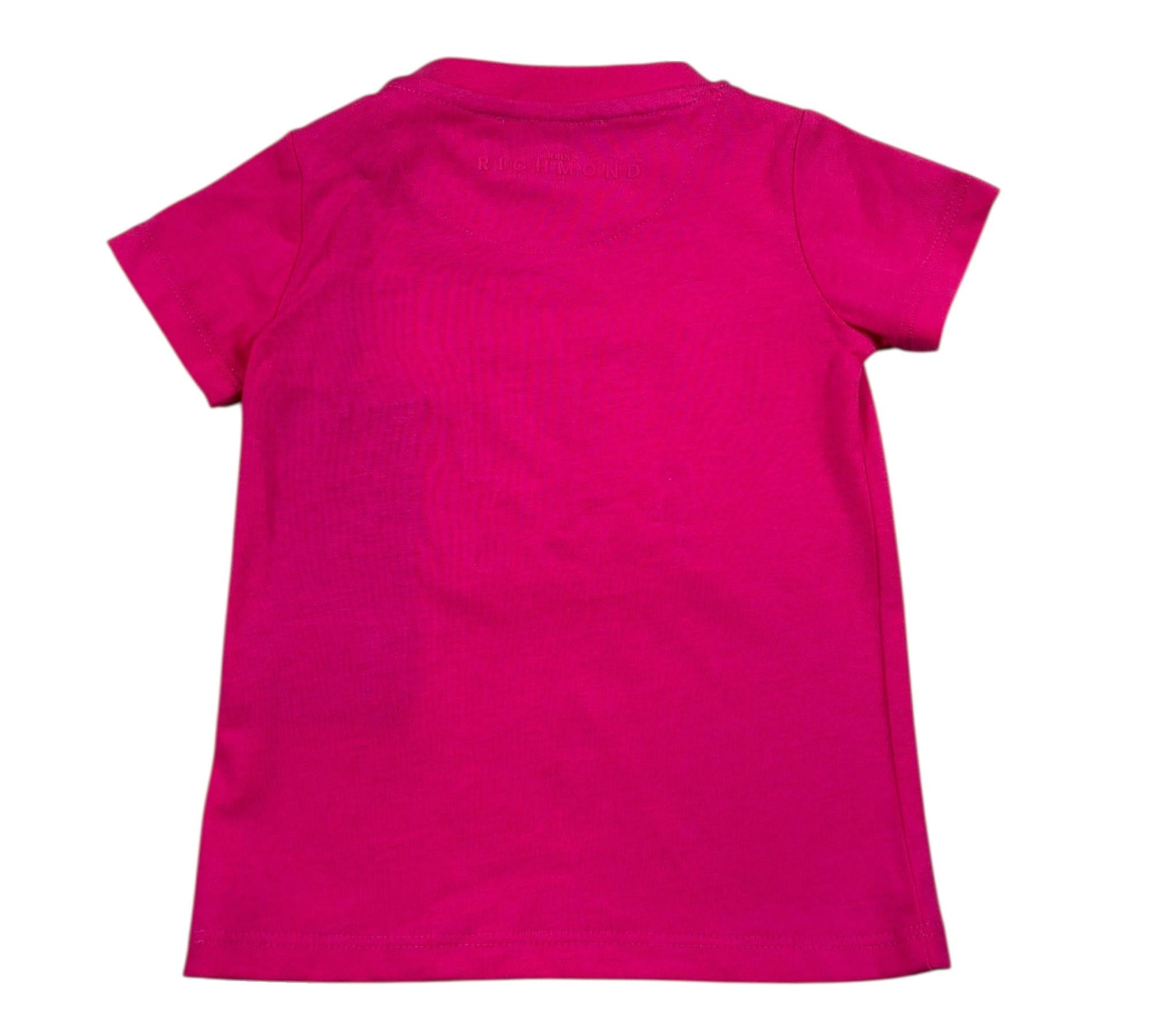 John Richmond T-Shirt Girocollo Tinta Unita con Logo per Neonata RIP26030TS FUXIA JOHN RICHMOND 