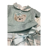 MINI KISS completo 3 pezzi t-shirt-shirt-gonna Verde acqua per Neonata 4605 VERDE ACQUA MINI KISS 