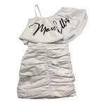 Marc Ellis Abito Monospalla Tinta Unita con Logo per Bambina JMJDR01239 BIANCO MARC ELLIS 