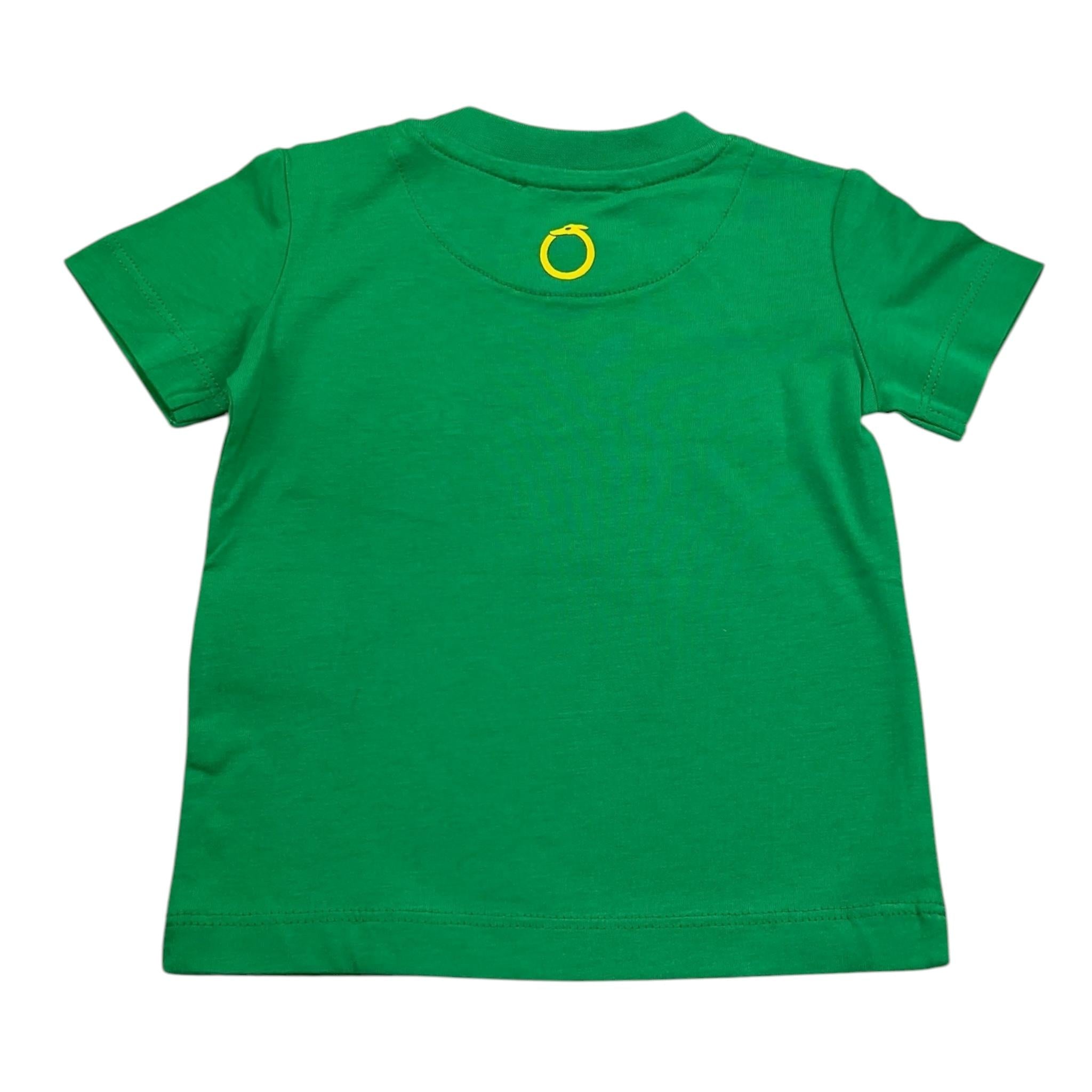 Trussardi T-Shirt Girocollo Tinta Unita con Logo per Neonato TIP24001TS VERDE TRUSSARDI 
