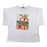 Fun & Fun T-Shirt Tinta Unita Con Stampa Bianco Per Bambina