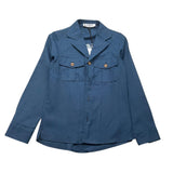 Over-D Camicia Tinta Unita Manica Lunga Blu Per Bambino