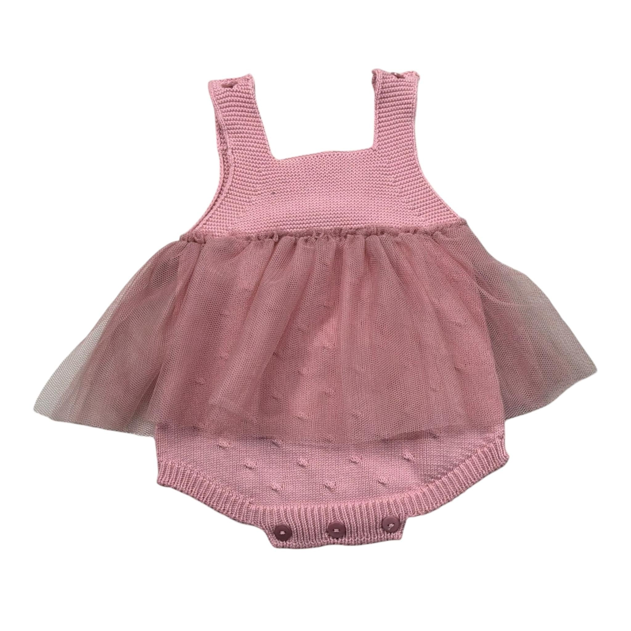 Cnd Pagliaccetto Tinta Unita con Tulle per Neonata 55937010 ROSA CND 