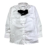 Shako' Camicia Manica Lunga Tinta Unita Con Papillon Bianco Per Neonato