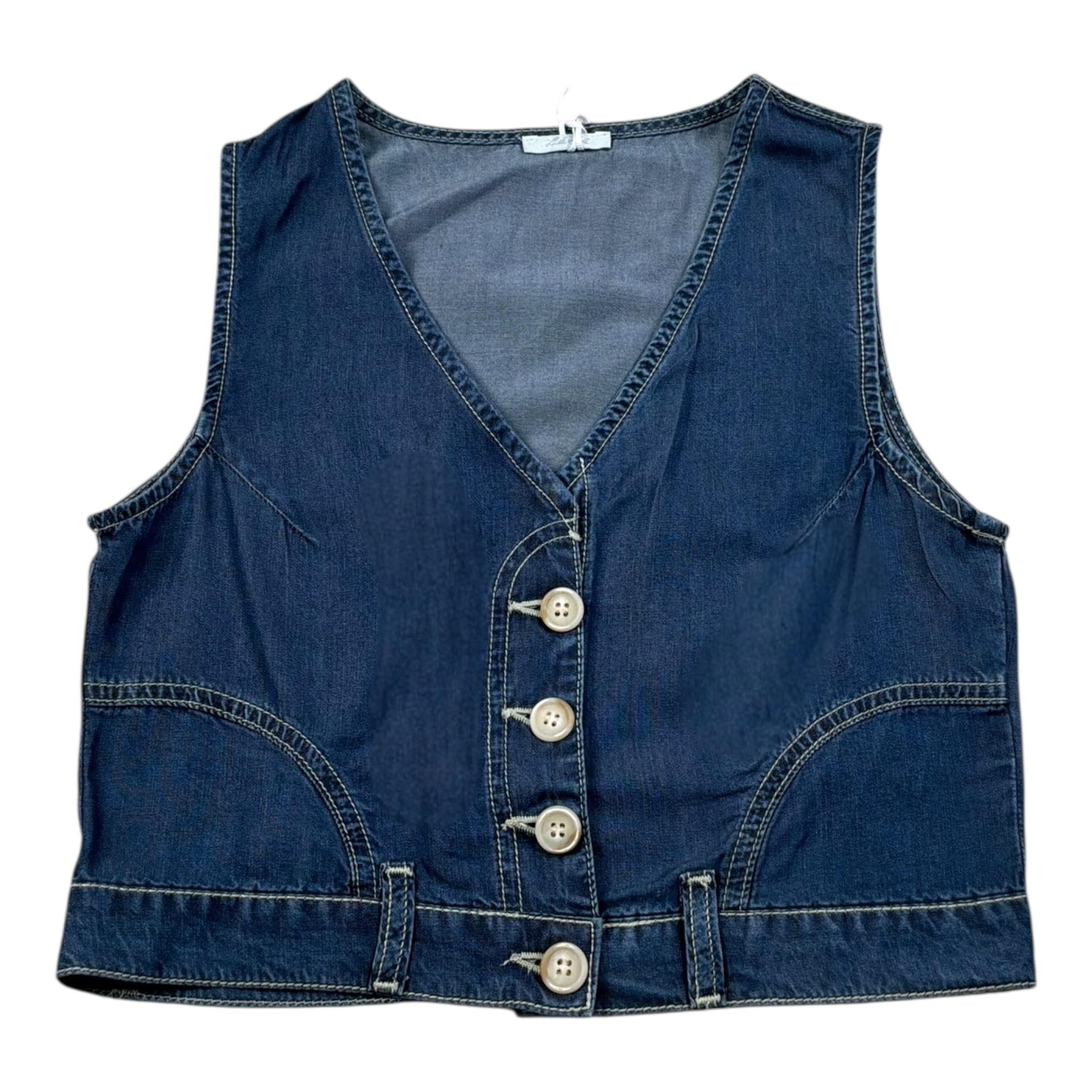 Lu Lu By Miss Grant Gilet In Denim Tinta Unita per Bambina LL3413X BLU LU LU BY MISS GRANT 