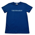 Trussardi T-Shirt Girocollo Tinta Unita con Stampa per Bambino TBP26038TS BLU TRUSSARDI 