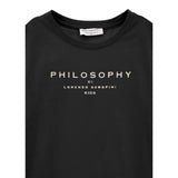 Philosophy T-Shirt Girocollo Tinta Unita con Stampa per Bambina I1E605XXX NERO PHILOSOPHY 