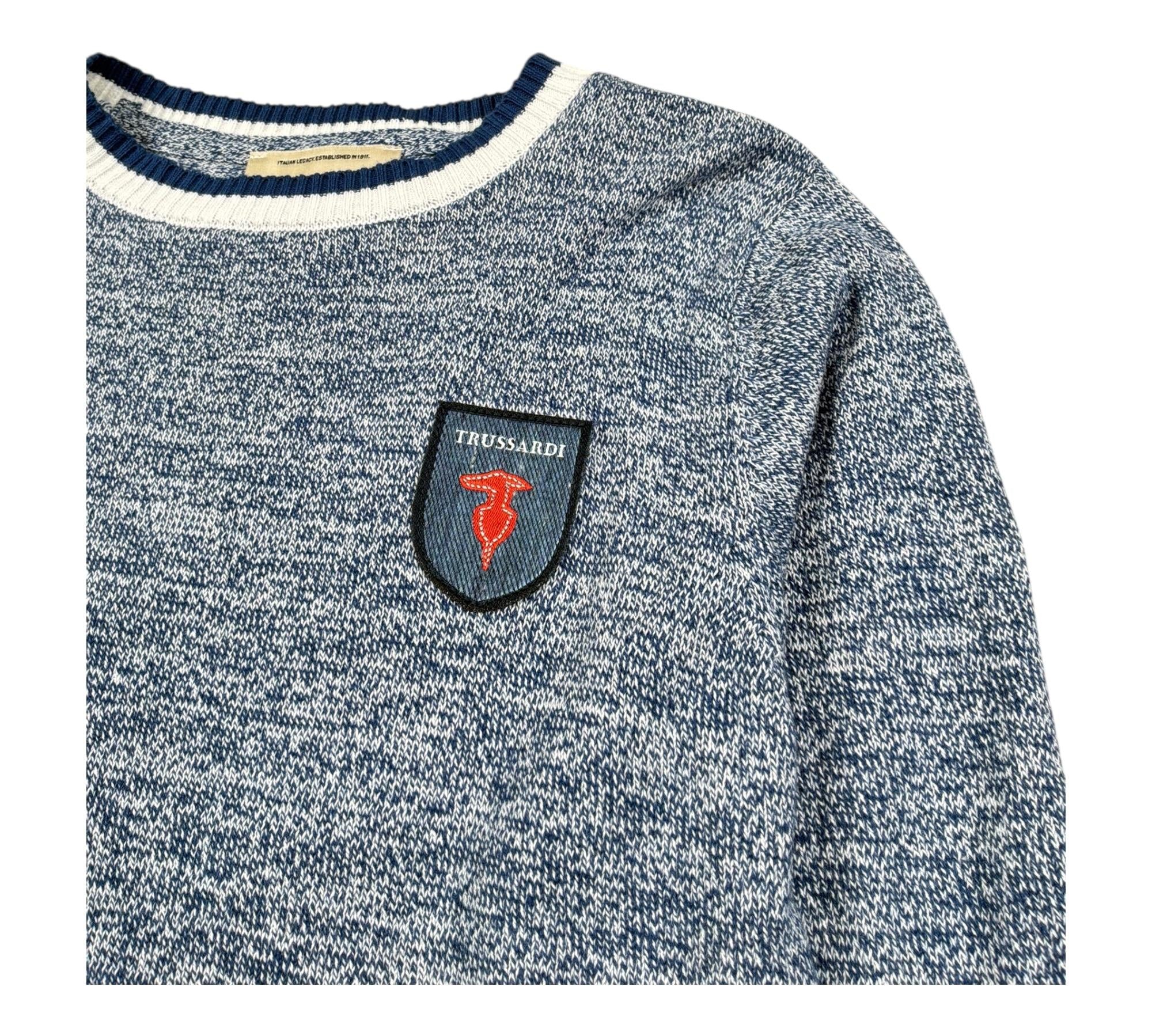 Trussardi Maglia Girocollo Tinta Unita per Bambino TBP26150MA BLU TRUSSARDI 